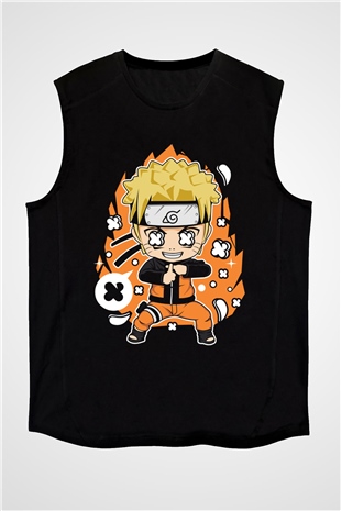Naruto Baskılı Unisex Siyah Tshirt