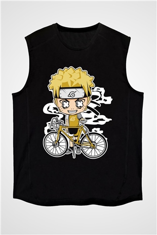 Naruto Bicycle Baskılı Siyah Unisex Tshirt