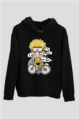 Naruto Bicycle Baskılı Siyah Unisex Tshirt