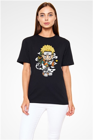 Naruto Bomber Baskılı Unisex Siyah Tshirt