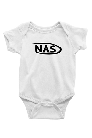 Nas Baskılı Beyaz Unisex Bebek Body - Zıbın
