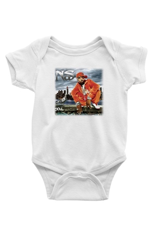 Nas Baskılı Beyaz Unisex Bebek Body - Zıbın