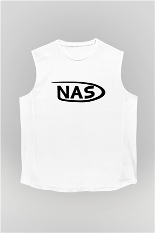 Nas Beyaz Unisex Kolsuz Tişört