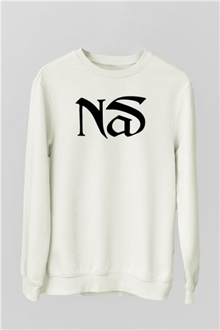 Nas Beyaz Unisex Sweatshirt
