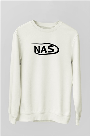 Nas Beyaz Unisex Sweatshirt