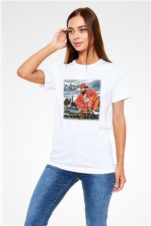 Nas Beyaz Unisex Tişört T-Shirt - TişörtFabrikası