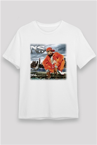 Nas Beyaz Unisex Tişört T-Shirt - TişörtFabrikası