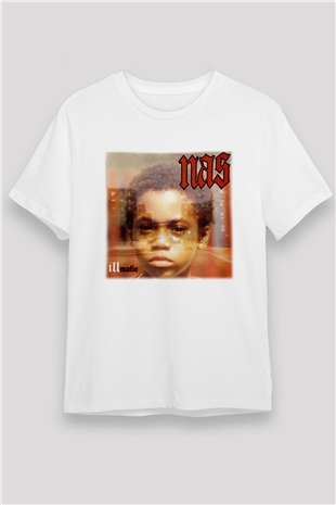 Nas Beyaz Unisex Tişört T-Shirt - TişörtFabrikası