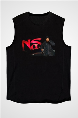 Nas Siyah Unisex Kolsuz Tişört
