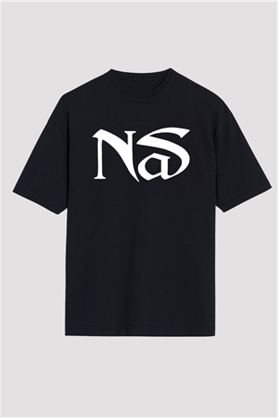 Nas Siyah Unisex Oversize Tişört T-Shirt