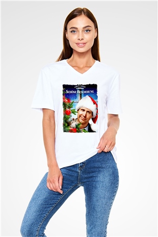 National Lampoons Vacation Beyaz Unisex  V Yaka Tişört