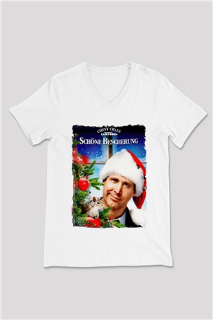 National Lampoons Vacation Beyaz Unisex  V Yaka Tişört