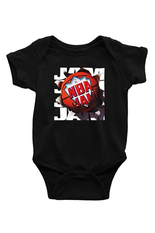 NBA Jam Baskılı Siyah Bebek Body - Zıbın