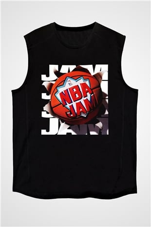NBA Jam Siyah Unisex Kolsuz Tişört