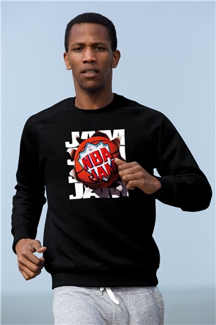 NBA Jam Siyah Unisex Sweatshirt