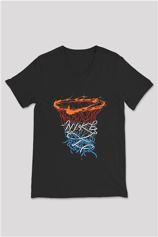 NBA Jam Siyah Unisex V Yaka Tişört T-Shirt