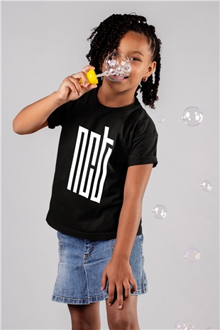 NCT K-Pop Baskılı Siyah Unisex Çocuk Tişört