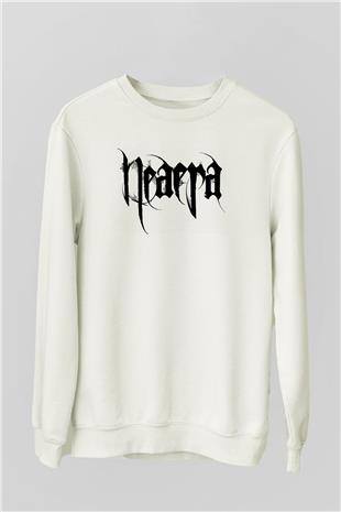 Neaera Baskılı Beyaz Unisex Sweatshirt