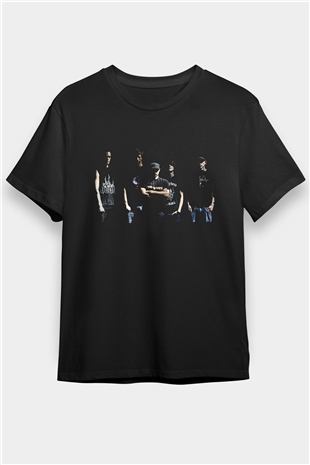 Neaera Baskılı Unisex Siyah Tişört - Tshirt