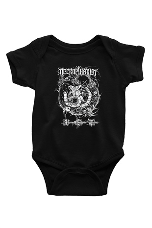 Necrophagist Baskılı Unisex Siyah Bebek Body - Zıbın