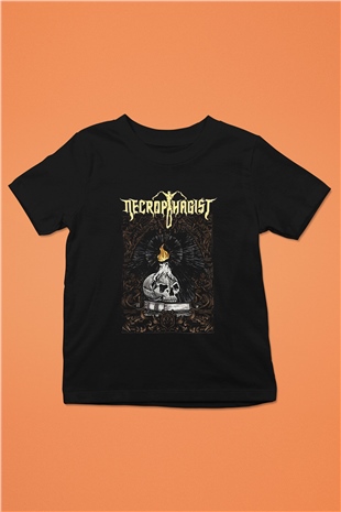 Necrophagist Baskılı Unisex Siyah Çocuk Tişört - Tshirt