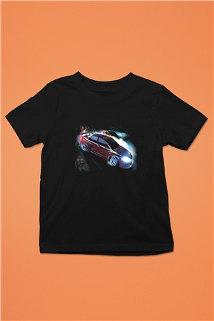 Need for Speed Baskılı Siyah Unisex Çocuk Tişört