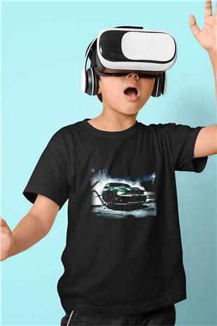 Need for Speed Baskılı Siyah Unisex Çocuk Tişört