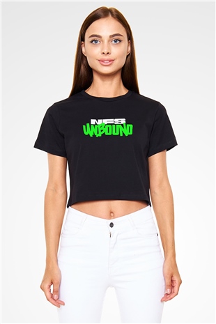Need for Speed Siyah  Crop Top Tişört