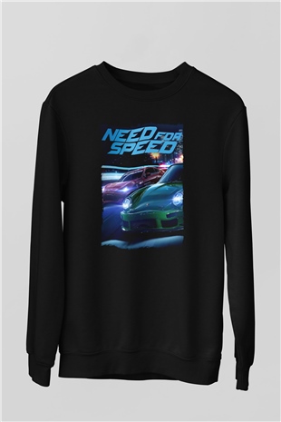Need for Speed Siyah Unisex Sweatshirt
