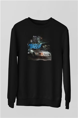 Need for Speed Siyah Unisex Sweatshirt