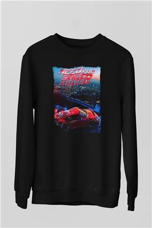 Need for Speed Siyah Unisex Sweatshirt