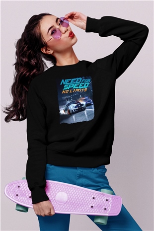 Need for Speed Siyah Unisex Sweatshirt