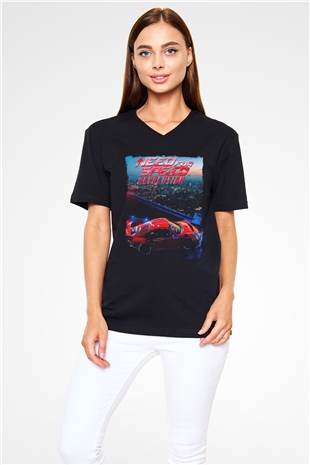 Need for Speed Siyah Unisex V Yaka Tişört