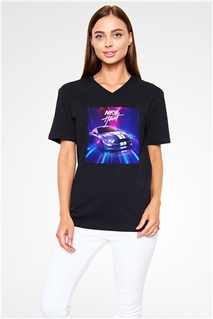 Need for Speed Siyah Unisex V Yaka Tişört