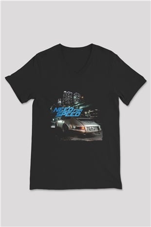 Need for Speed Siyah Unisex V Yaka Tişört