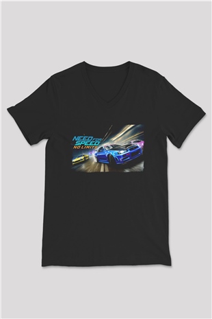 Need for Speed Siyah Unisex V Yaka Tişört