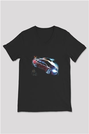 Need for Speed Siyah Unisex V Yaka Tişört T-Shirt