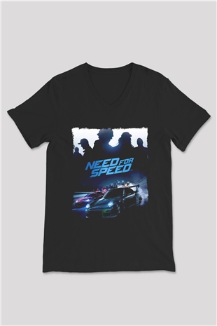 Need for Speed Siyah Unisex V Yaka Tişört