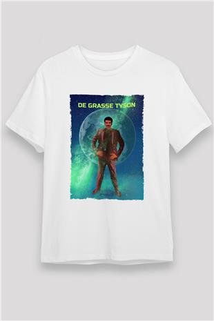 Neil De Grasse Tyson Baskılı Unisex Beyaz Tişört - Tshirt