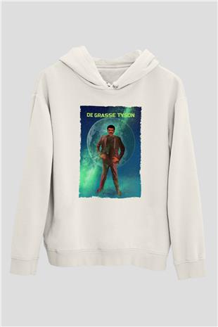 Neil De Grasse Tyson Baskılı Unisex Ekru Hoodie