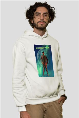 Neil De Grasse Tyson Baskılı Unisex Ekru Hoodie