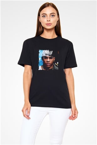 Nelly Baskılı Unisex Siyah Tişört