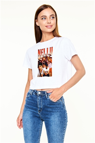 Nelly Beyaz  Crop Top Tişört