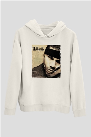 Nelly Beyaz Unisex Kapüşonlu Sweatshirt