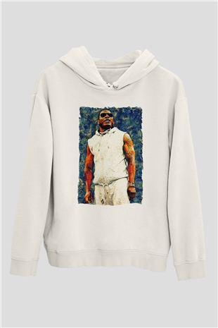 Nelly Beyaz Unisex Kapüşonlu Sweatshirt