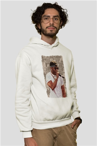 Nelly Beyaz Unisex Kapüşonlu Sweatshirt