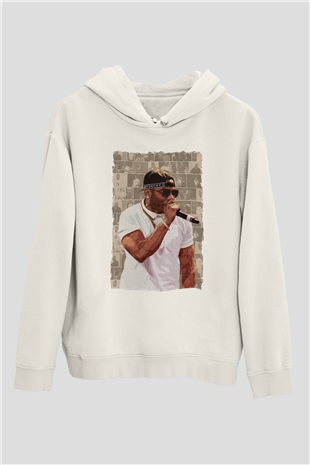 Nelly Beyaz Unisex Kapüşonlu Sweatshirt