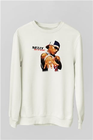 Nelly Beyaz Unisex Sweatshirt