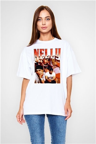 Nelly Beyaz Unisex Tişört T-Shirt - TişörtFabrikası