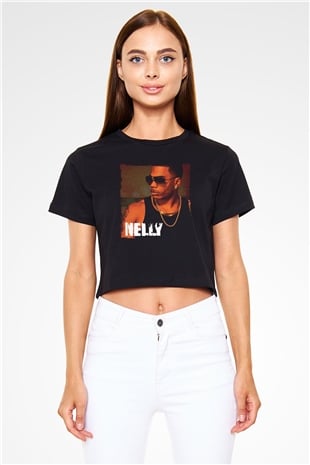 Nelly Siyah  Crop Top Tişört